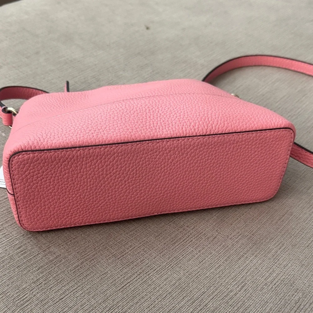 kate spade Pink Pebbled Leather Crossbody with Gold Logo